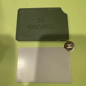 New CHANEL gwp Olive Card Holder / mirror case
